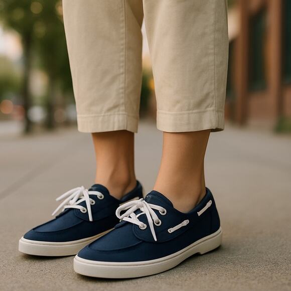 SPERRY Nautical Blue/White Slip-on, Sz 8, EUC, Coastal Capsule - Picture 2 of 7